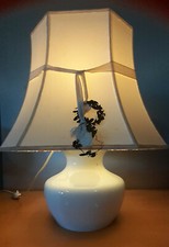 edler Heinrich Porzellan Lampenfuß Leuchte Vintage 70er der Schirm mit Mängeln