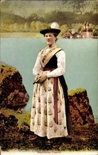Ak Frau in Bayrischer Tracht