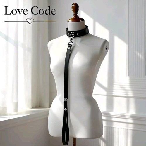 Leder halsband mit ring - pu,