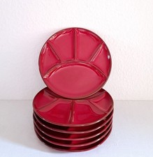6 WINTERLING Fondueteller Käsefondue Antipasti Grill Teller Vintage Keramik