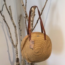 DAMEN KORB STROH BAST TASCHE