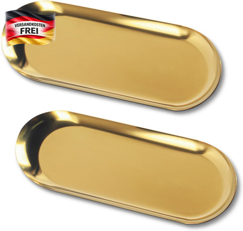 Deko tablett gold edelstahl - gold,