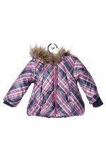 kanz Kinder Steppjacke Gr. 86 Mehrfarbig Kariert Kapuze Fellbesatz Winter