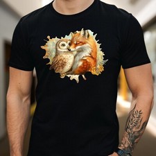 Herren shirt fuchs und eule - t-shirt,
