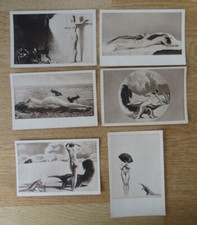 6 seltene Künstler Postkarten