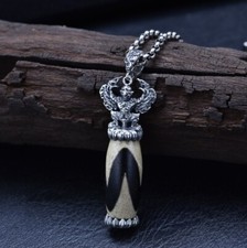 L25 Anhänger Himmelsperle Dzi-Perle aus Achat mythischer Vogel Silber 925