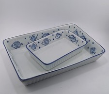 Auflaufformen 2 Stück Groß & Klein Fischmotive