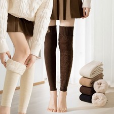 1 Paar Beinwärmer für Damen, Winter, warm, lange Stiefelsocken, Plüsch, knieh