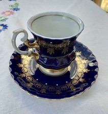 Mokkatasse aus Porzellan mit Untertasse - Atelier Lesov - Handbemalt