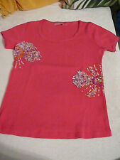 Spinach mafia T-Shirt Gr 146 152 pinkes Rippshirt mit 3D-Pailettenblüten