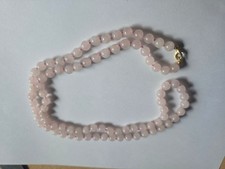 Halbedelsteinkette  80 cm  Vintage Rosenquarz