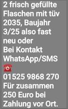 2 Frisch Gefüllte Alu Gasflasche 11 kg Propan Alugas TÜV 2035,Baujahr 3/25