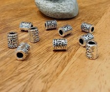 10 Bartperlen Haarperlen Rasta Perlen antik Silber Farbe (1)