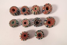 10 alte Chevron Glasperlen