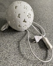 TCM kleine Tischleuchte rund aus Porzellan, gebraucht