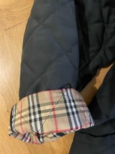 Burberry Steppjacke Kurzer Mantel Dunkelgrau Gold Größe L