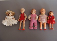5 alte Puppen für Puppenstube