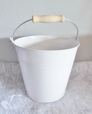 Eimer Übertopf weiß Zink