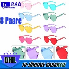 Herzform Sonnenbrille Farben Hippie Brille Retro Farbige Gläser Partybrillen DE