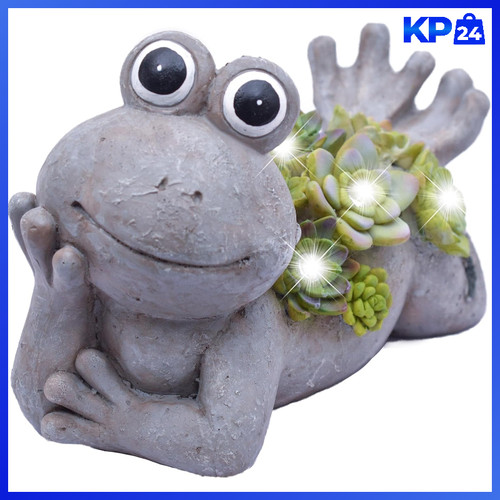 Solar frosch gartenfigur - solar,