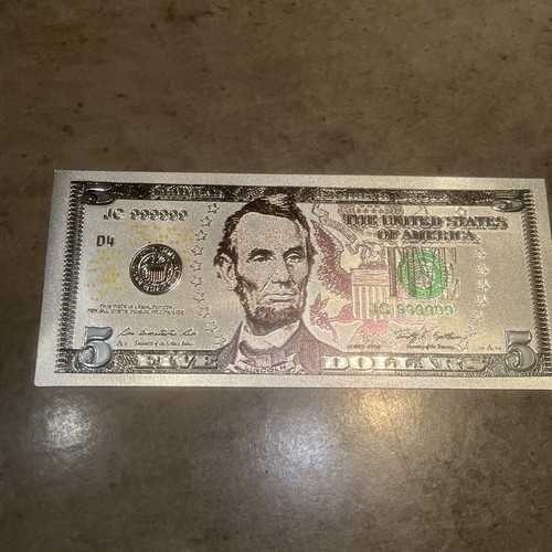 Dollar schein silberfolie - 5,