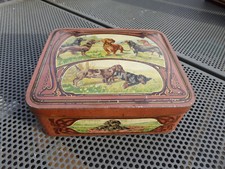 Alte Blechdose - Dackel Motive - Vintage Dachshund Teckel Tin