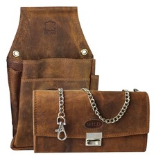 Braune Kellner Börse im Set