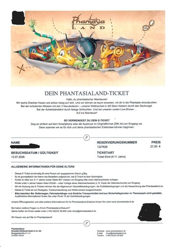 Phantasialand tickets für - phantasialand,