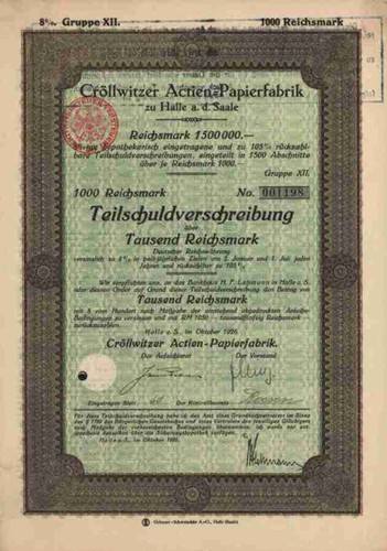 Cröllwitzer papierfabrik 1926 - cröllwitzer,