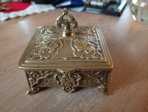 Dose schachtel etui - dose, goldbronze