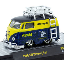 VW Volkswagen T1 Bus Delivery Van - 1960 - blue / yellow - M2 1:64