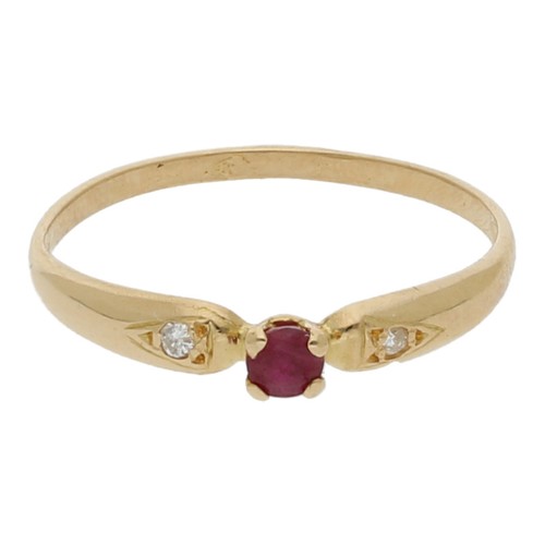 Zarter rubinring diamanten - 2,