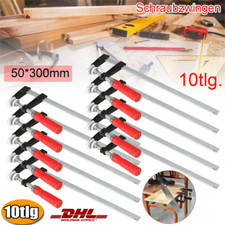 10tlg. SCHRAUBZWINGEN SET 150/300MM TEMPERGUß LEIMZWINGE KLEMMZWINGE SPANNZWINGE