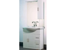 Badezimmerschrank mit Waschbecken Creta, Breite 85 cm, weiß - A