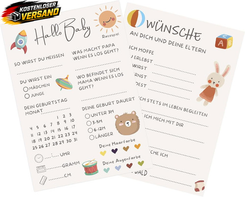 Babyparty spiele karten - babyparty, 10