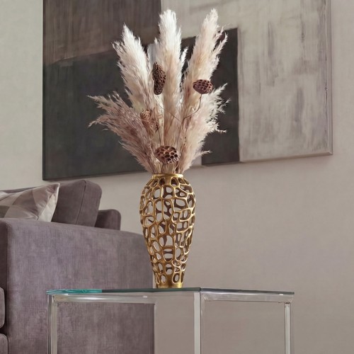 Vase aluminium gold - vase,