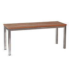 Sitzbank/Gartenbank BxTxH: 100x30x40cm Edelstahl (für Wohnraum Bank mit Echtholz