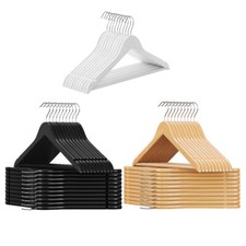 SONGMICS Kleiderbügel Bügel aus Massivholz rutschfester um 360° drehbarer