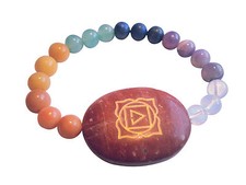 Wurzelchakra Armband mit 7 Chakra Perlen Amethyst Jaspis usw.