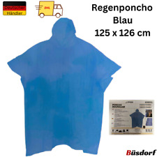 Poncho Regenponcho m. Kapuze Regencape Regenschutz Fahrrad Wandern Festival Blau