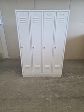 C+P Metallspind 4 Abteile belüftet grau 120cm breit abschließbar