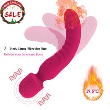 Heizung Dil-do Dual-End Vibrator Silikon Elektrisch Magic Wand Massagestab DHL