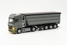 Herpa 316545 MB Actros L Stahlrundmulden-SZ grau / gelb 1:87 NEU Modellauto