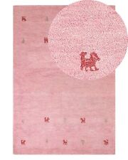 Gabbeh Teppich rosa aus Wolle