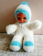 DDR Plüschtier Puppe mit Gummigesicht und beweglichen Augen 33cm groß