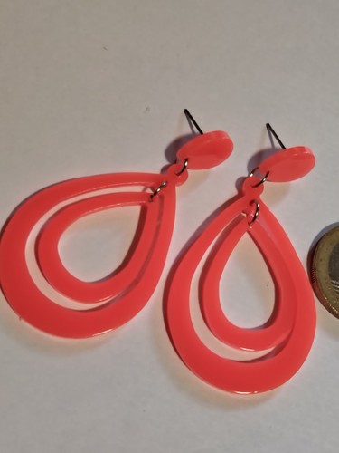 Ohrstecker neon orange hänger - ohrstecker,