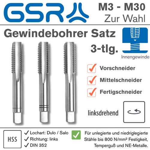 Gsr linksgewinde gewindebohrer - linksgewinde,