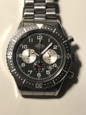 Schöner seltener Vintage Dugena Taucher-Chronograph Edelstahl Militäruhr Uhr