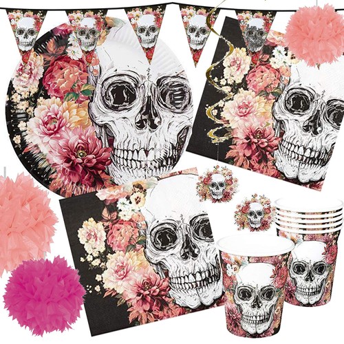 Totenkopf blumen geschirr - blumen,