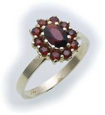 Damen Ring m. Granat in Gold